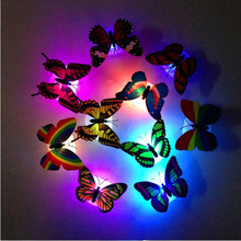 5 PCS Night Light Lamp With Suction Pad Colorful Changing Butterfly LED Night Light Lamp Home Room Party Desk Wall Decor 2024 - buy cheap