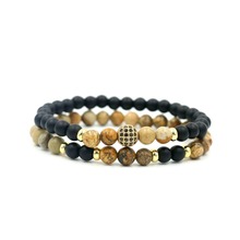 2Pcs/Set 6 mm Natural Stone Black Beaded Strand Ball Bracelets For  Men Women Yoga Couple Jewelry 2024 - buy cheap