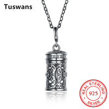 Tambor de cilindro con personalidad Vintage para hombre y mujer, Plata de Ley 100% 925, con pendiente de circonitas, collares, joyería de plata antigua 2024 - compra barato