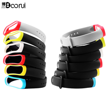 Boorui-pulseira para relógio inteligente, em silicone, duas cores, compatível com xiaomi mi band 3, acessório 2024 - compre barato