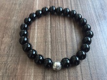 Pulsera de piedra natural de ónix negro, cuentas de Yoga, pulsera de cuentas de perla Mala, accesorios de cuentas redondas 2024 - compra barato