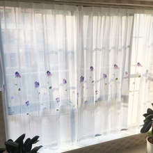 Cortinas transparentes bordadas con flores para sala de estar, tul de gasa de hilo moderno y Simple para ventana de cocina y dormitorio de niños 2024 - compra barato