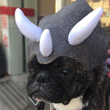 Small Pet Dog Cat Hat Cloth Leather Dinosaur Headgear Hat Dog Adjustable Buckle Costume Festival Decoration 2024 - buy cheap
