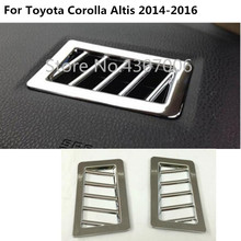 Car Style Cover Garnish Detector Trim Front Air Condition Conditioning Outlet Vent 2pcs For toyota Corolla Altis 2014 2015 2016 2024 - buy cheap