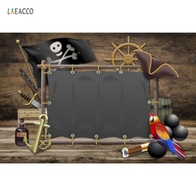 Laeacco Pirate Ship Birthday Themed Party Decor Plank Baby Portrait Photo Background Photography Backdrop Photocall Photo Studio 2024 - buy cheap