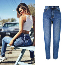 LOGAMI Ladies Boyfriend Jeans For Women Mom High Waisted Jeans Casual Straight Trousers Denim Pants Streetwear 2024 - buy cheap