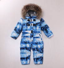 Children down jumpsuit boys and girls ski jacket thick 2-8 years old 2024 - buy cheap