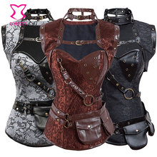 Corzzet steampunk roupas femininas, espartilhos e bustiers tamanho grande, espartilho gótico, corselet feminino, trajes de burlesco 2024 - compre barato