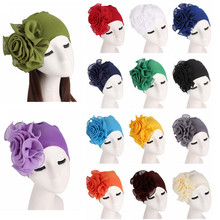 2019 New Woman Beautiful Flower Islamic Turban Elastic Cloth Head Cap Hat Muslim Women Hijabs Ladies Hair Accessories Scarf Cap 2024 - buy cheap