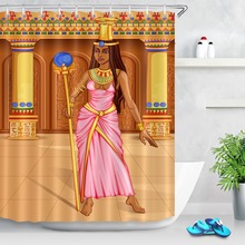 Civilização egípcia cortina de chuveiro rainha deusa do egito palácio exótico banheiro tecido poliéster à prova dwaterproof água para decoração banheira 2024 - compre barato