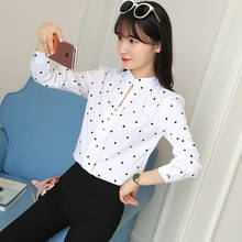 My NewIn Polka Dot Blouse Women 2018 Spring Cute shirt Office Lady blouses Long Sleeve Female Shirts Blusa Feminina 2024 - buy cheap