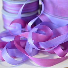 2937 Variegated (Rose Violet-Aster Purple) 100% Real Pure Silk  Embroidery Ribbons,Double Face Thin Taffeta Silk Tape 2-32mm 2024 - buy cheap