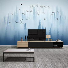 Nordic pine forest bird background wall professional production mural wholesale wallpaper mural poster photo wall 2024 - buy cheap