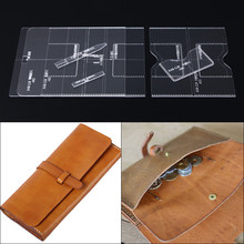 1 Set laser cut acrylic Stencil template leather craft women long wallet sewing pattern FOR handmade Leathercraft 20*10*2 2024 - buy cheap