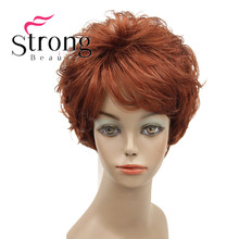 StrongBeauty Short Natural Wave Wig Copper Red Full Synthetic Wigs COLOUR CHOICES 2024 - buy cheap
