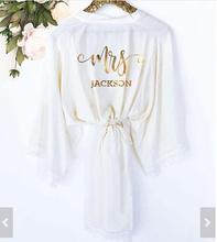 customize name gold Mrs. Robe Wedding Bridesmaid bride Lingerie satin silk pajamas Bachelorette robes kimonos gowns gifts 2024 - buy cheap