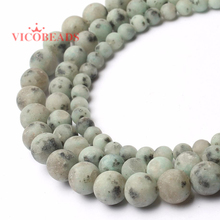 Tianshan-Cuentas de piedra Natural para fabricación de joyas, abalorios redondos de punto azul mate, pulido opaco, pulsera de cuentas de 4, 6, 8, 10 y 12mm 2024 - compra barato