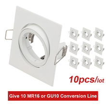 10pcs/Lot Square White LED Recessed Ceiling Light Adjustable Frame For GU10 MR16 Fitting Mounting Ceiling Spotlight Lamp Frame 2024 - buy cheap