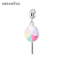 New Authentic 100% 925 Sterling Silver Bead Charm Lollipop Sweets Candy Pendant Charms Fit  Bracelets Women Diy Jewelry 2024 - buy cheap