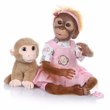 New 52CM handmade detailed paint reborn baby Monkey silicone doll collectible art Macaco bonecas Apes baby doll 2024 - buy cheap