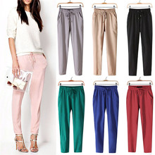 Women's  Classic Soft Knit Pants Women Harem  Casual  Pants Drawstring Elastic Waist Pants Women Office OL Pants 2024 - buy cheap