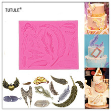 Gadgets-Juego de plumas de tamaño múltiple, molde de silicona-Gumpaste Fondant Chocolate Melte Candy Mold wing tree leaf 2024 - compra barato