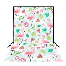 Tropical Flamingo Backdrop Summer Fruits Watermelon Photography Background Birthday Party Photo Booth Props XT-6289 2024 - buy cheap
