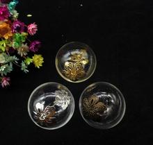 300pcs 25mm wholesale double hole ball glass globe flower beads cap set glass vial pendant glass wishing bottle dome necklace 2024 - buy cheap