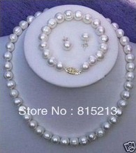 Ddh0143 7-8 мм настоящий белый культивированный жемчуг ожерелье браслет серьги набор 2024 - купить недорого