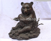 Xd 001224 7 "bronze chinês esculpido excelente boneco da sorte pessoal estátua do panda tesouro 2024 - compre barato