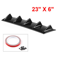 ABS Plastic Universal Black/Carbon Rear Bumper Lip Chassis Diffuser Spoiler 5 Fin Shark Fin Style 2024 - buy cheap