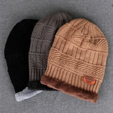 Casual Plus Velvet Winter Hat For Men Thickened Warm Fleece Lining Knitted Hat Cap Women Skullies Beanie Female Ski Cap Bonnet 2024 - buy cheap