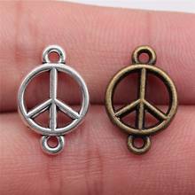 WYSIWYG 10pcs 18x12mm Charm Peace Connector Peace Connector Charms For Jewelry Making Peace Symbol Connector Charms 2024 - buy cheap