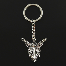LLavero de Metal con forma de mariposa y Ángel, joyería antigua, Color plateado, colgante de 38x37mm, 30mm 2024 - compra barato