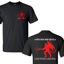 2019 novo 100% camisetas de algodão homens VMFA-232 red devils eua corpo de fuzileiros navais f/A-18 hornet esquadrão preto camisetas S-3XL casual t 2024 - compre barato