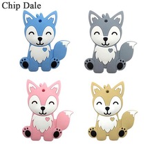Chip Dale 1Pcs Baby Silicone Teethers BPA Free Teething Toy Husky Dog Shape Baby Teether For DIY Chain Silicone Beads 2024 - buy cheap