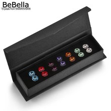 BeBella-Juego de pendientes redondos de 0,8 cm, semanalmente, hechos con cristales de Swarovski en 7 colores, para mujeres y niñas, regalo de moda 2024 - compra barato