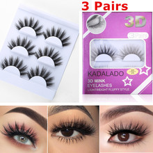 KADALADO-pestañas postizas de visón 3D, extensiones largas, maquillaje, belleza, 3 pares 2024 - compra barato