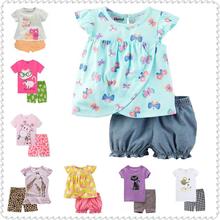 Casual Girls Clothes Suit Summer Outfits Children Blouse Shorts Pants 2-Pieces Clothing Set Baby Girl Pajamas T-Shirt Panties 2024 - buy cheap