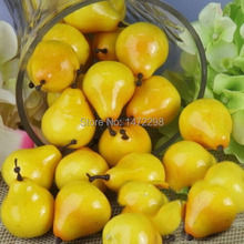 Mini pera artificial de imitación, comida falsa, casa, cocina, fiesta, decoración, flor artificial yellowr i, 100 Uds. 2024 - compra barato