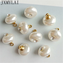 10 PCS 6*10mm Fashion Metal Alloy KC Gold Crystal Imitation Pearl Pendant Charm For Jewelry Making 2024 - buy cheap