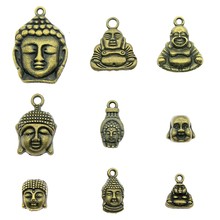 10pcs encantos de Buda de cor de bronze antigo estátua de Buda encantos pingente de jóias de Buda encantos para fazer jóias 2024 - compre barato