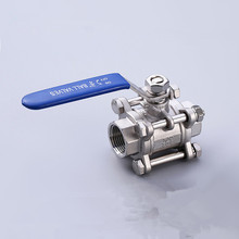 High Pressure 3 Piece Full Port Ball Valve BSPT Thread Type SS304 Max 1000 psi Manual Handle Stainless Steel 304 2024 - buy cheap