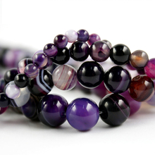 Beadia Hot- Dyed Round Purple Fashion Natural Loose Stone Beads 4 6 8 10mm Strand 15"/Diy Bracelet Necklace Jewelry Making 2024 - buy cheap