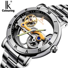 Pc colorido relógio esportivo de marca de luxo, relógio fashion casual de aço inoxidável, relógio de pulso automático de esqueleto mecânico para homens 2024 - compre barato