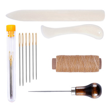 10Pcs/set Leather Wood Handle Awl Tools kit For Leathercraft Stitching Sewing Accessories 2024 - buy cheap