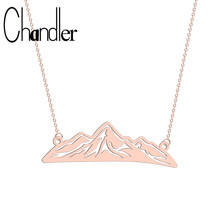 Chandler 316l mountain range colar de viagem ao ar livre colares para mulher natureza trilheiros escalada amante presentes jóias minimalista 2024 - compre barato
