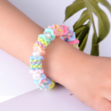 SUKI-pulsera elástica para niños y niñas, brazalete acrílico colorido con bordado de perlas de imitación, pulsera de juguete, regalo de cumpleaños, joyería 2024 - compra barato