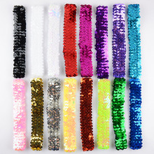 10pcs/lot Beautiful Glitter Sequins Headbands Girls Children Hair Accessory Elastic Hair Band HD03 2024 - buy cheap