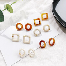 Fashion Acrylic Stud Earrings Hollow Ellipse Square Round Shaped For Women Girls Ear Jewelry Birthday Party Gifts 2024 - buy cheap